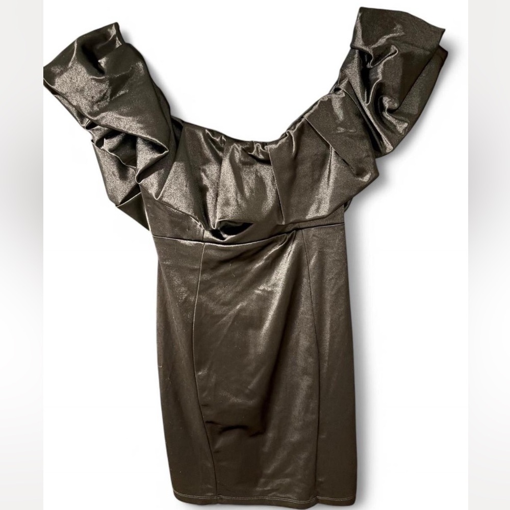 Black off the shoulder cocktail dress